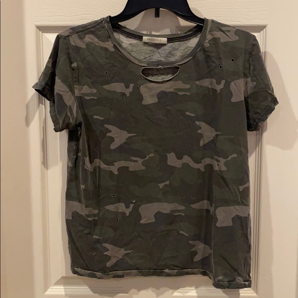 Distressed Camo T-shirt